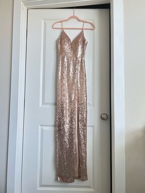 B. Smart Rose Gold Sequin Dress